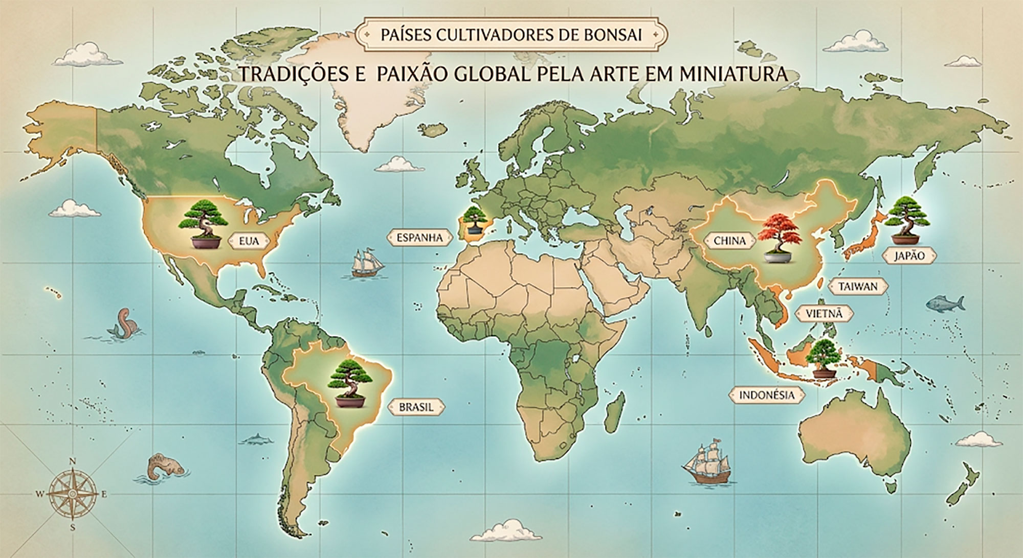 países que cultivam bonsai